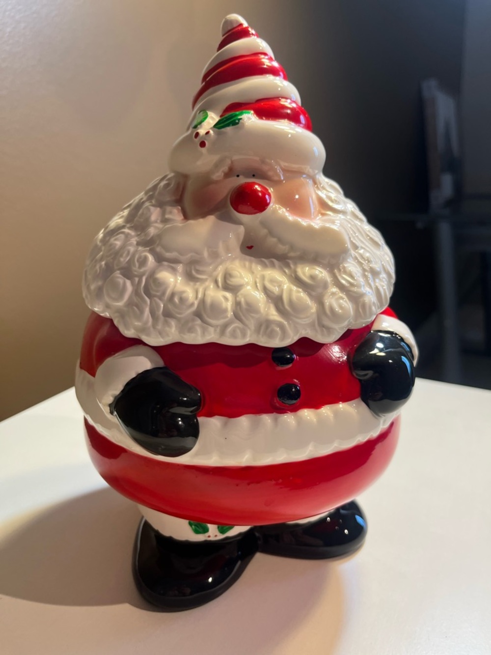 Source Unknown Red and White Santa Cookie Jar - Holiday Decor